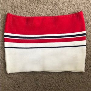 red white and blue tube top